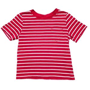 Hanna Andersson Pocket Tee Red Striped 100 3-4y